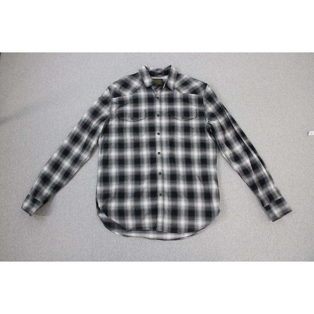 Lucky Brand Shirt Mens Size M Plaid Button Up Long Sleeve Snap Button